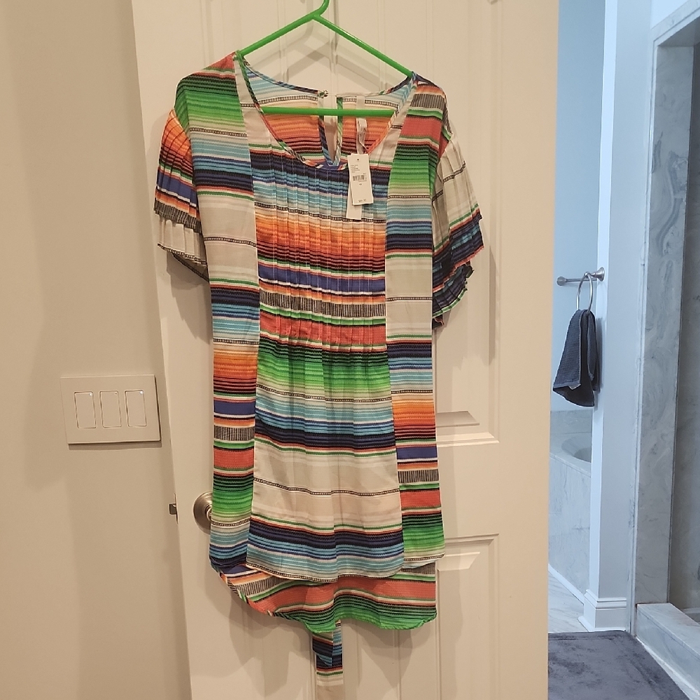 Melissa McCarthy Seven7 Multicolor Striped Blouse